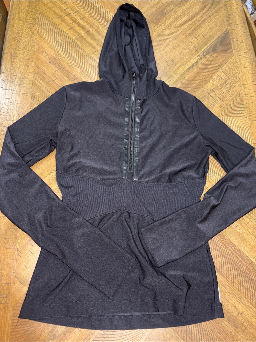 Mondetta Black Hooded Half-Zip Pullover Jacket
